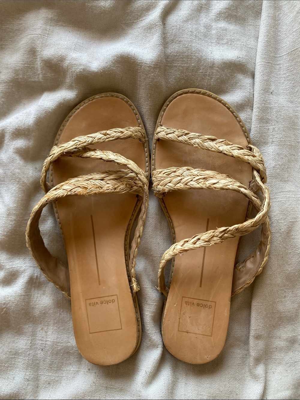 Dolce Vita Nebi Rattan Braided-Strap Slide Sandals